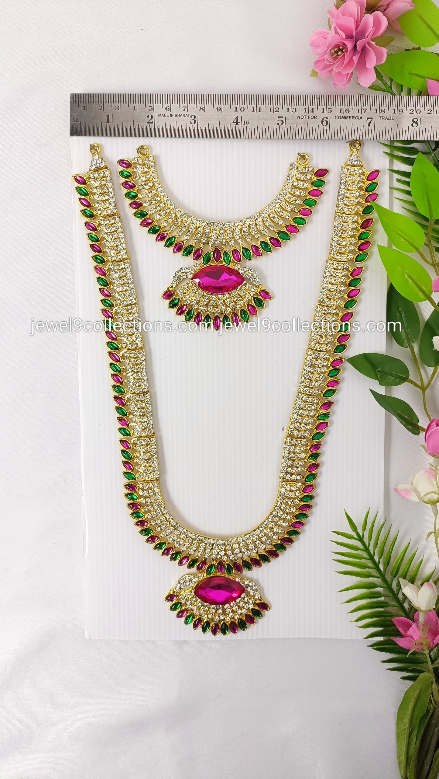 Pink gem Divine Long necklace for Deity