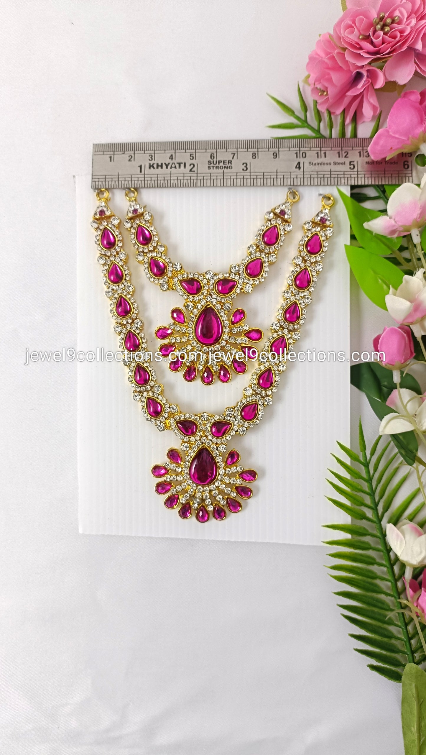 Amman 2 Layer short necklace for Deity 6.5 inch