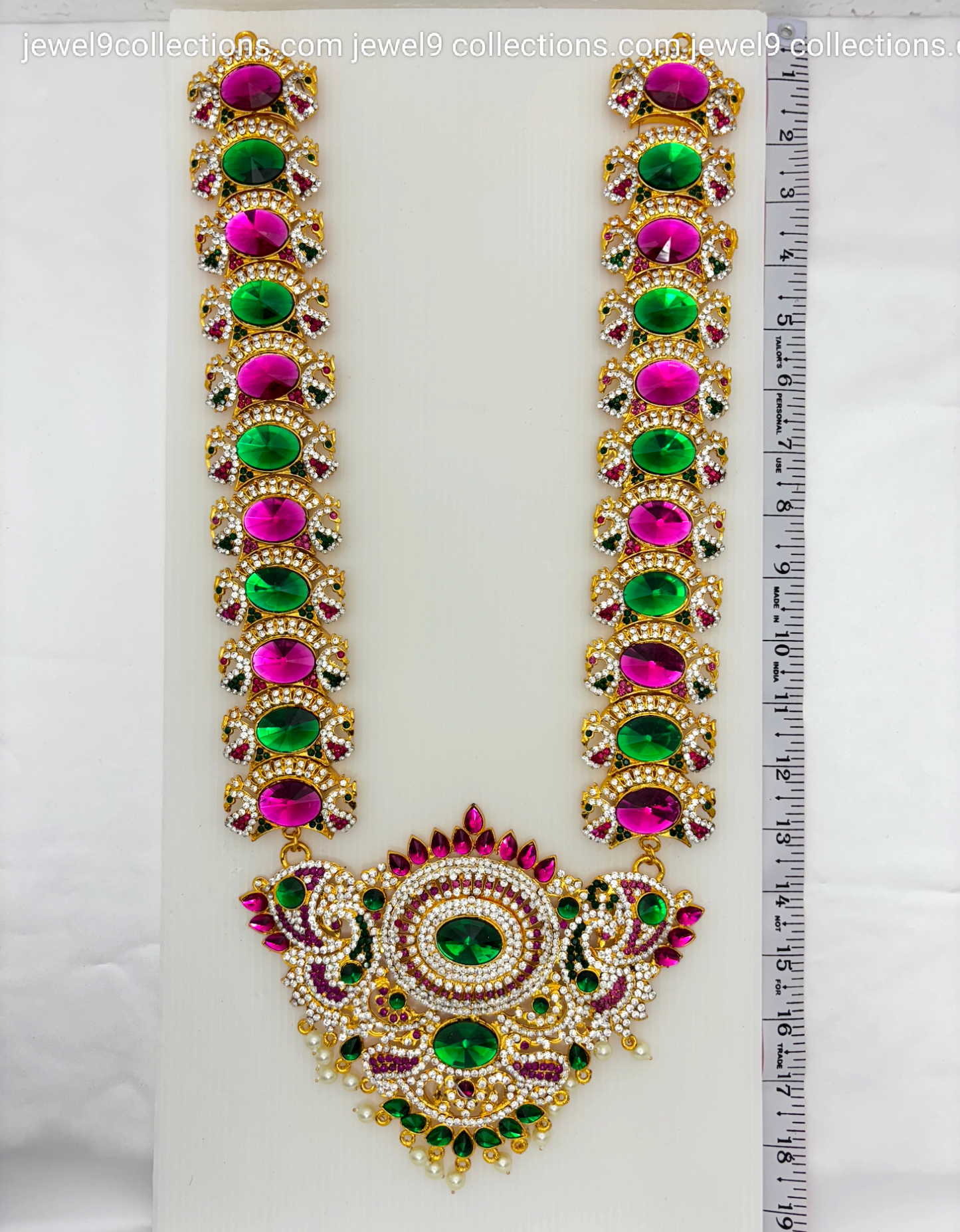 Graceful Divine Ornate Design God swamy vari and Goddess Lakshmi Long Necklace