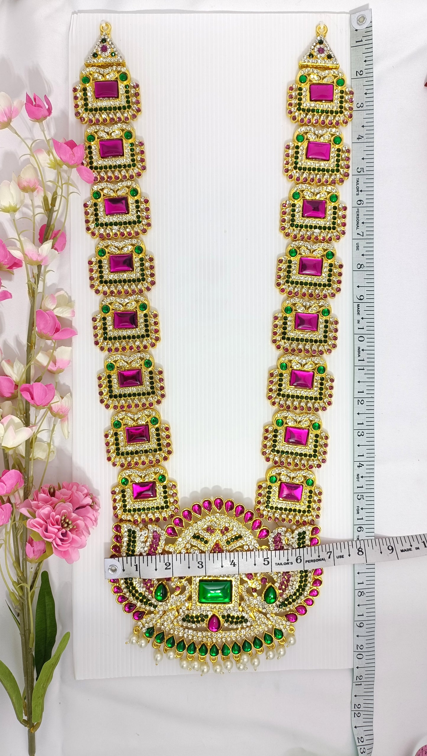 Divine Long necklace for God/Goddess embled with pink stones