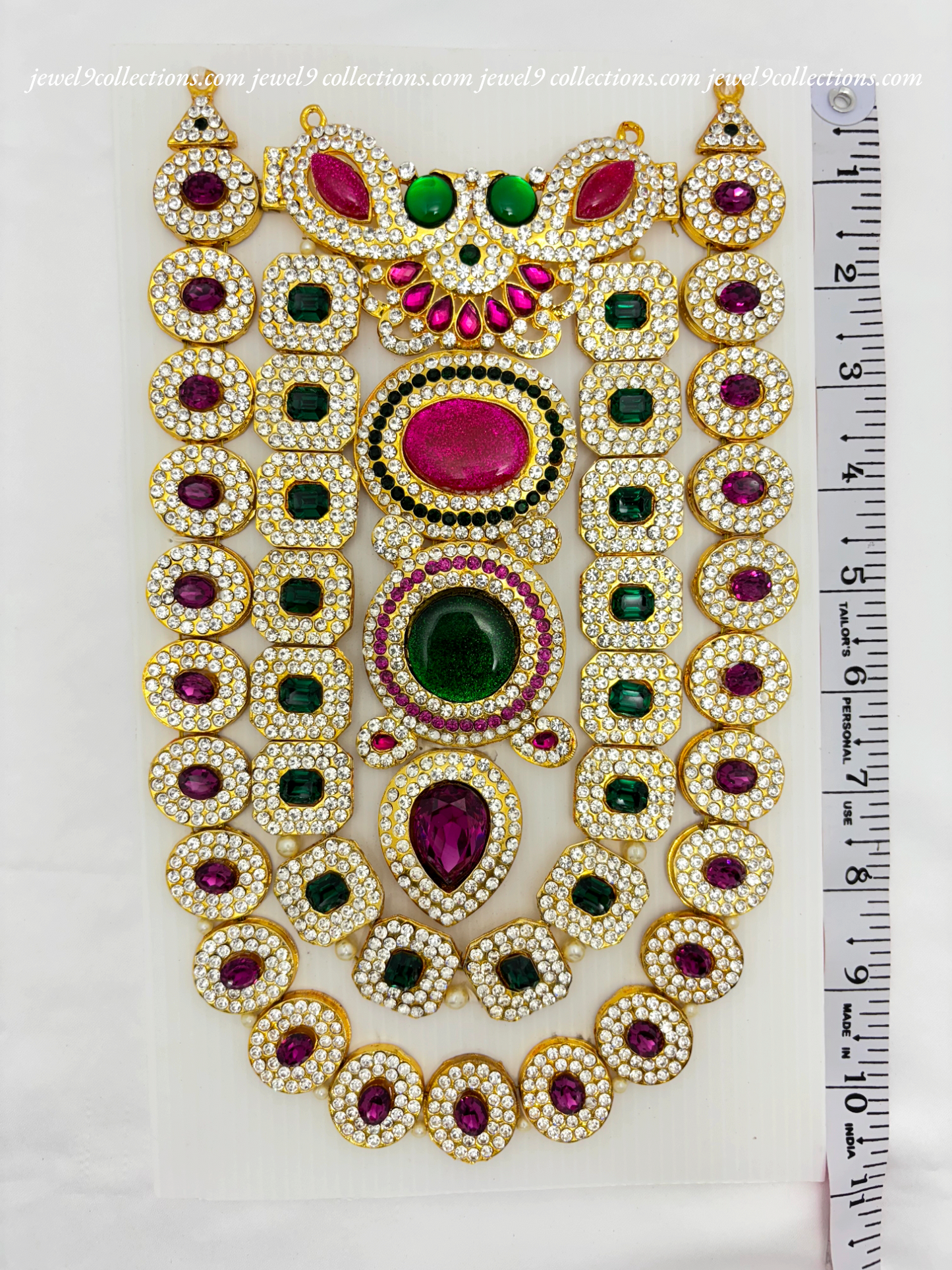 Kundan kempu Stone Long Necklace for Goddess Lakshmi mata or Amma Haram