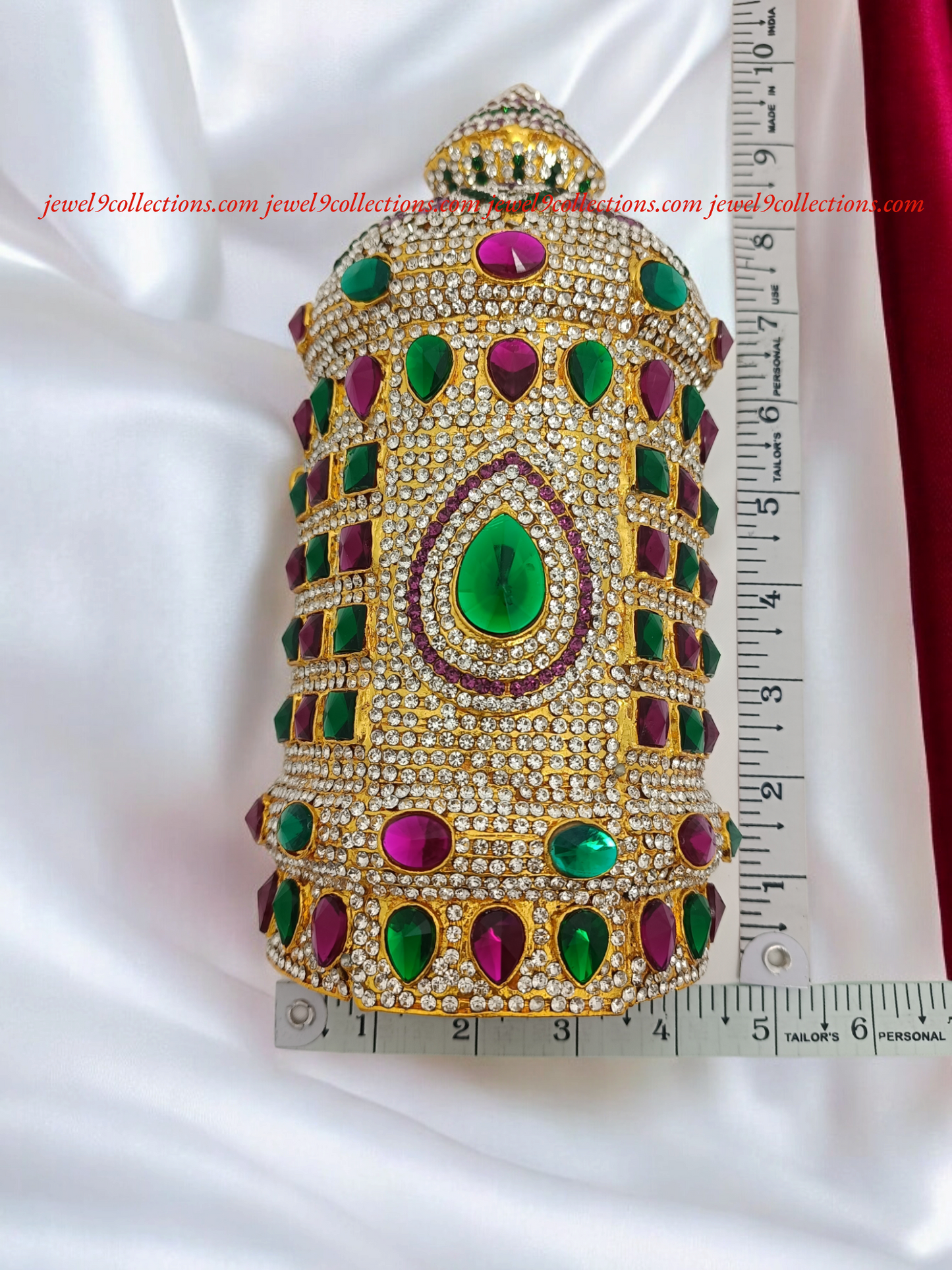 Grand Stones And Kundan God Goddess/ Deity Mukut / Crown / Kireetam H 10 inch * 4 inch w Diameter