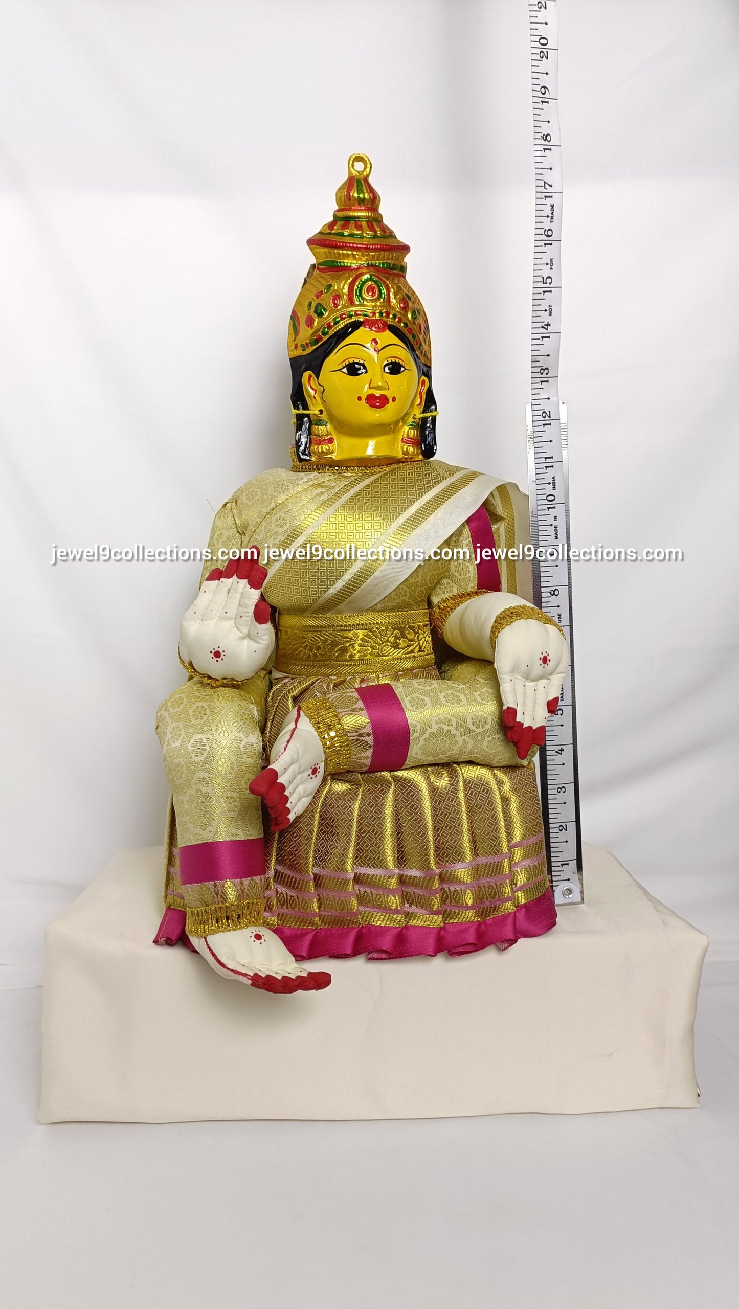 Divine Varalakshmi Idol 18"inches Cream Saree