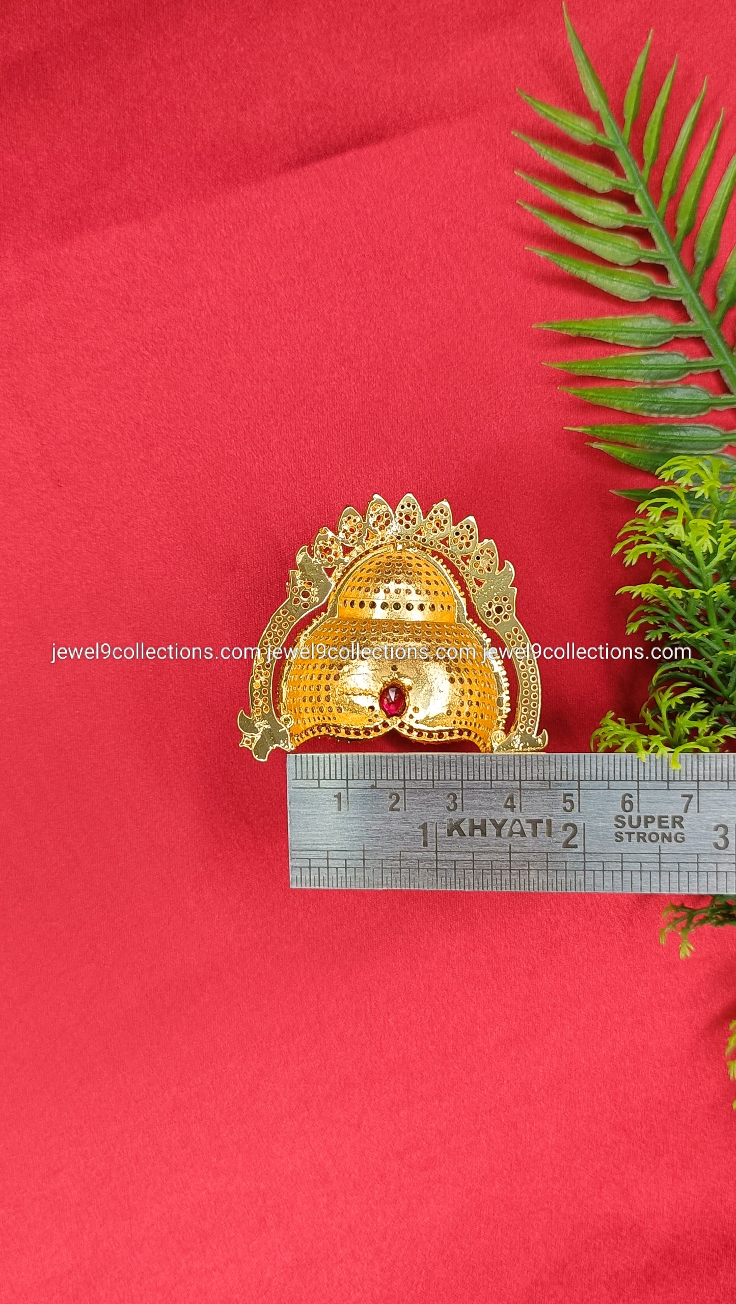 CZ stones God and Goddess Mukut Height 5.cm Wide 3.5 cm