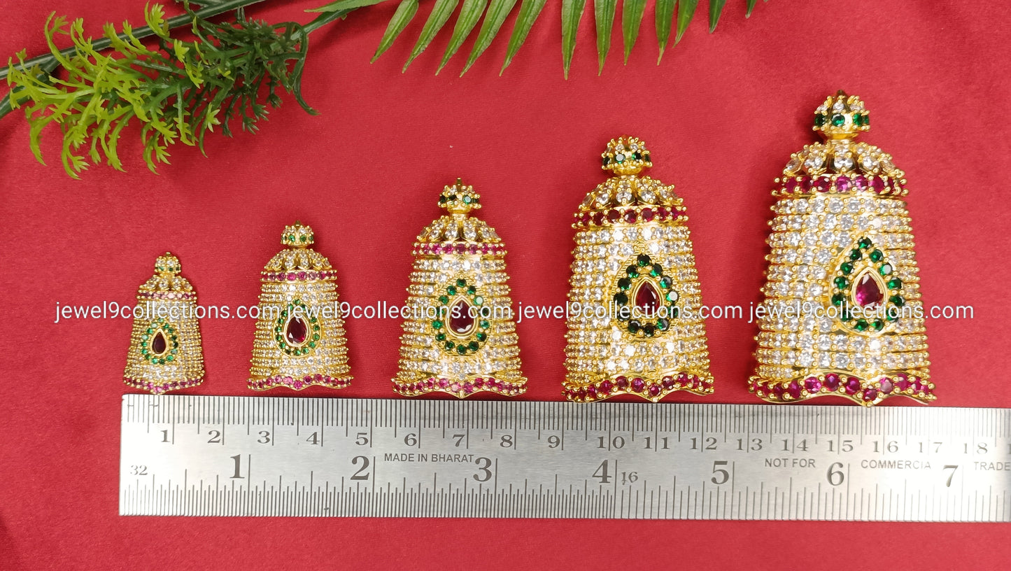 AD Stones Murgan Kireetam Half crown Height 6.5 cm - wide 3. cm