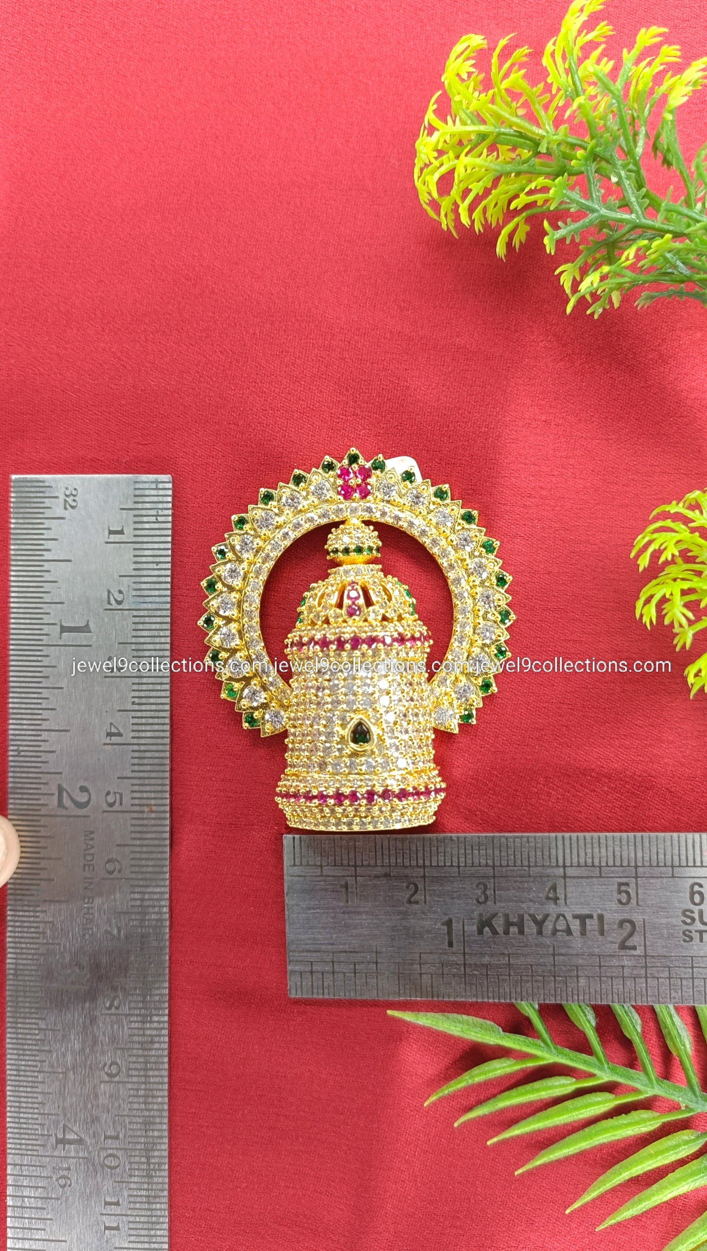 American diamonds Radha Krishna mukut Height 5.5 cm - Wide 2.cm
