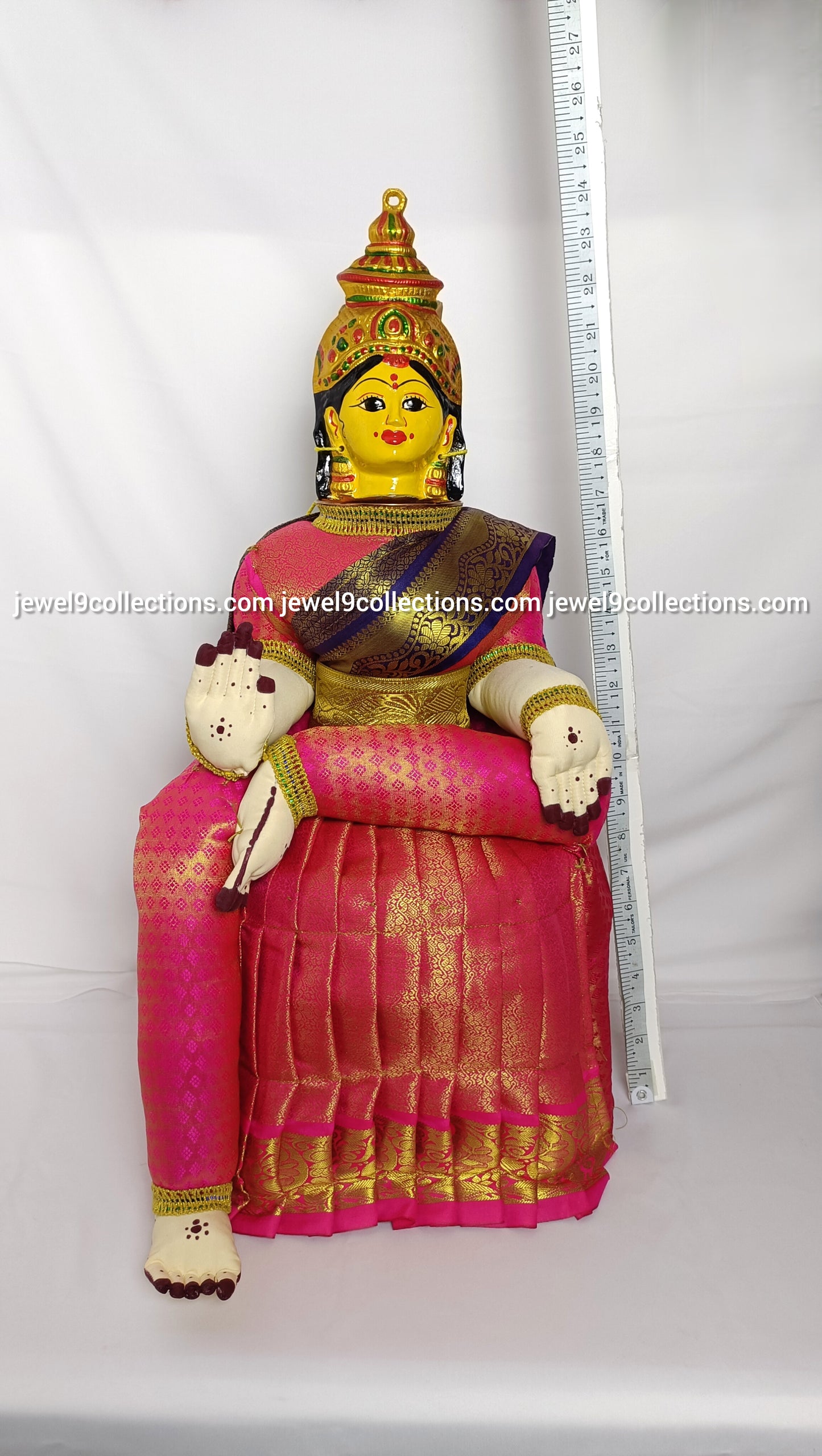 Varalakshmi Amman doll 24 inches pink and blue combination