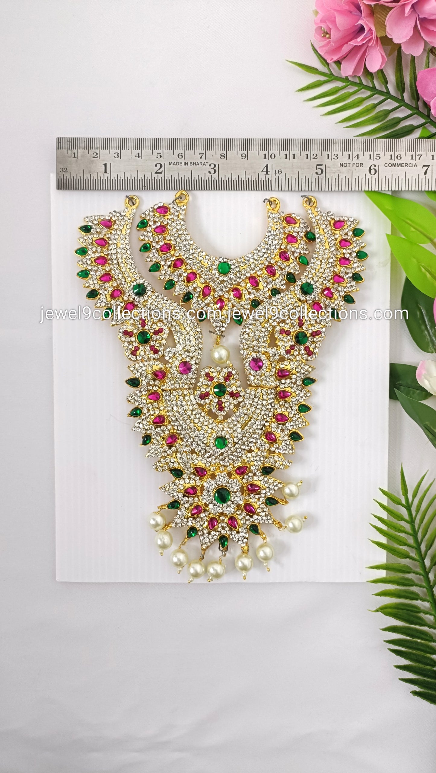 Goddess Lakshmi Divine Jewellery 7.5" inch Multi Colour Haraam