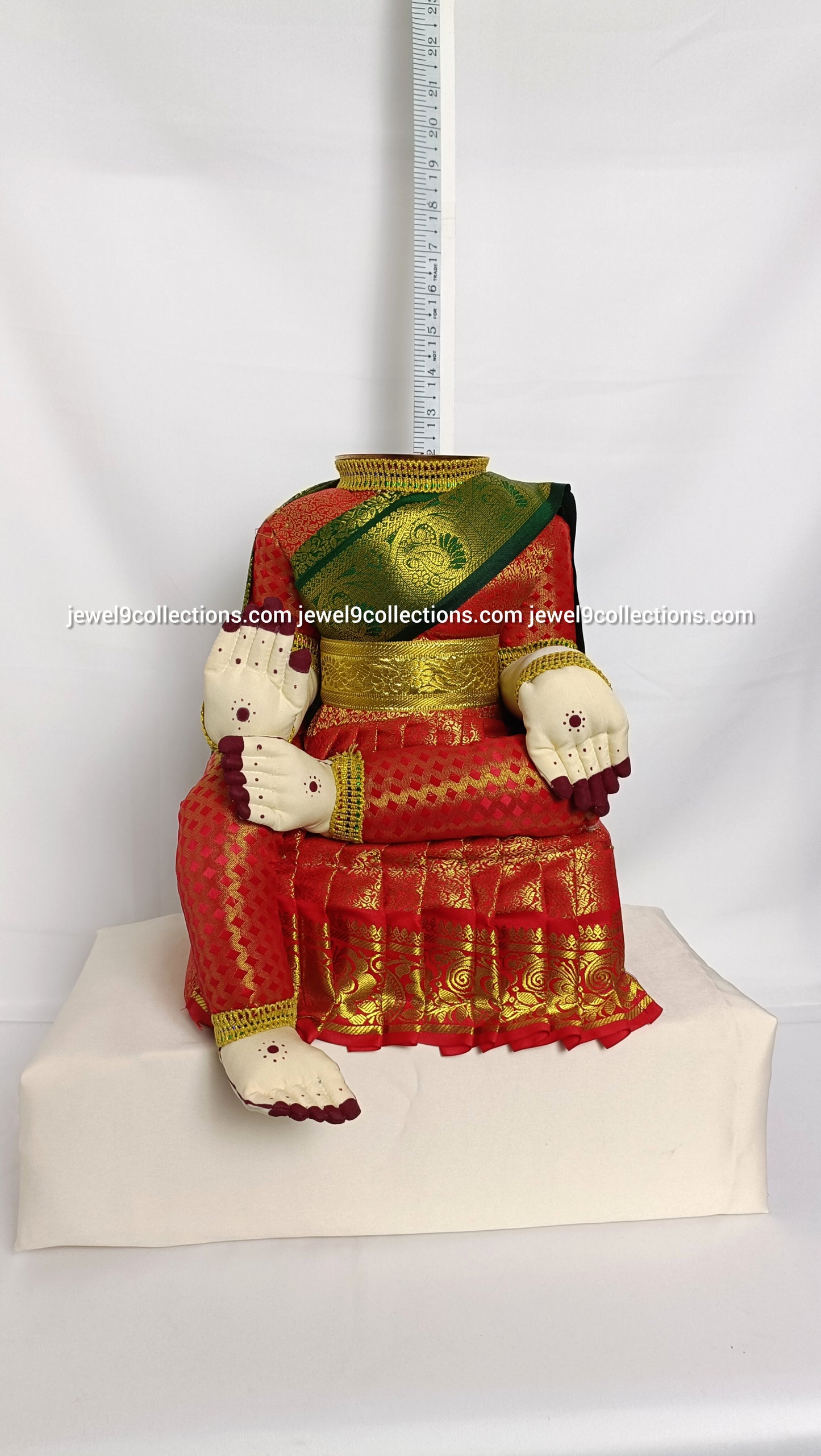 Varalakshmi Amman Idol Red sarees 12 inches