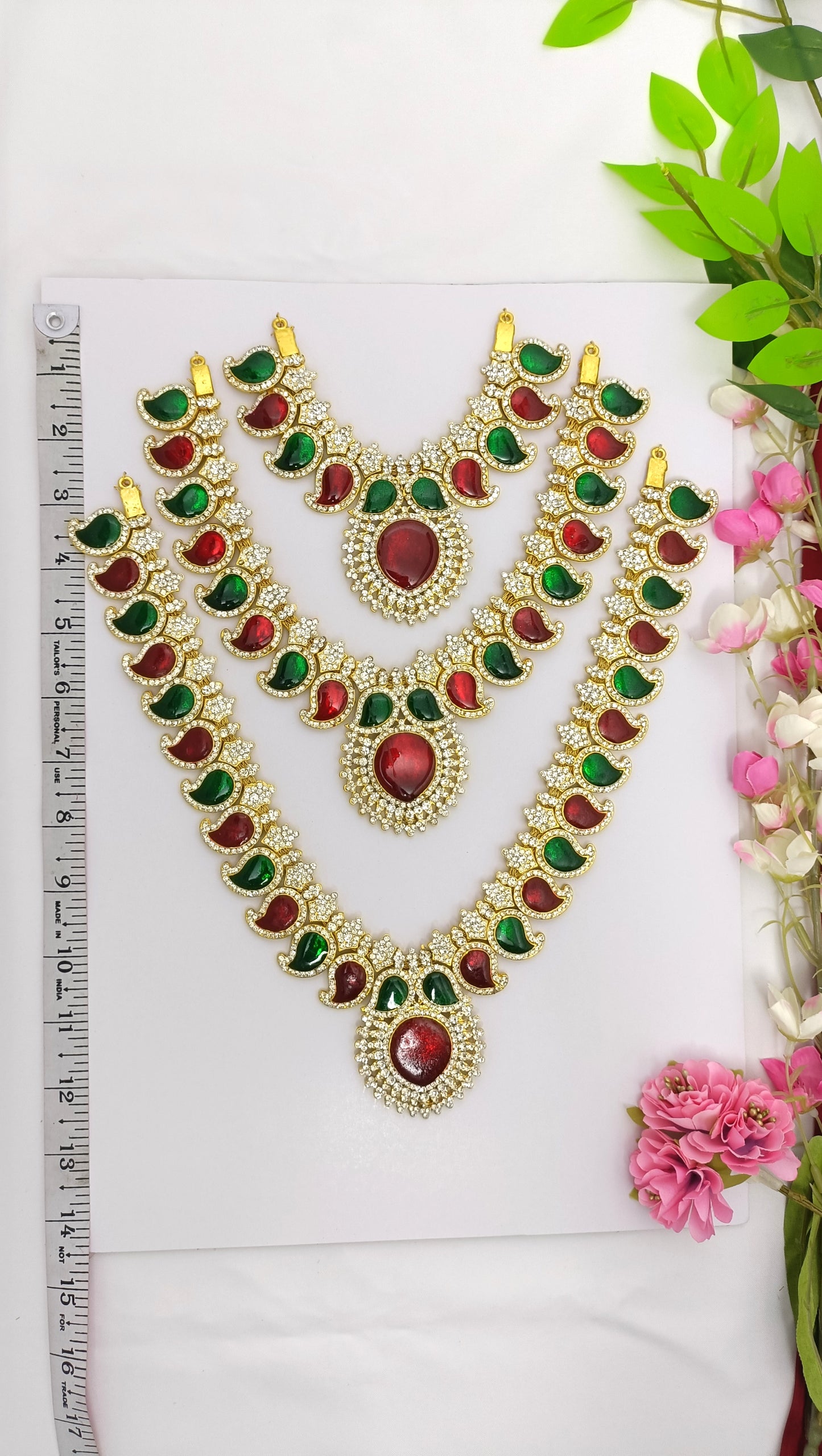 Varalakshmi Long Necklace 3 Step-Jewel9Collections