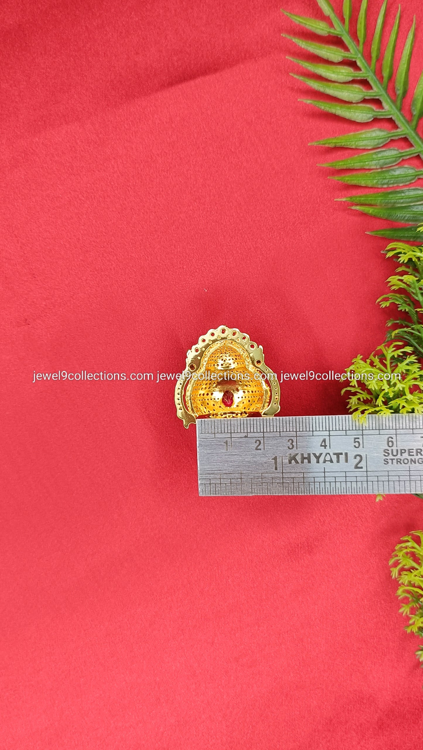 Laddu Gopal mukut AD Stones Half Crown Height 3.cm Wide 2. cm