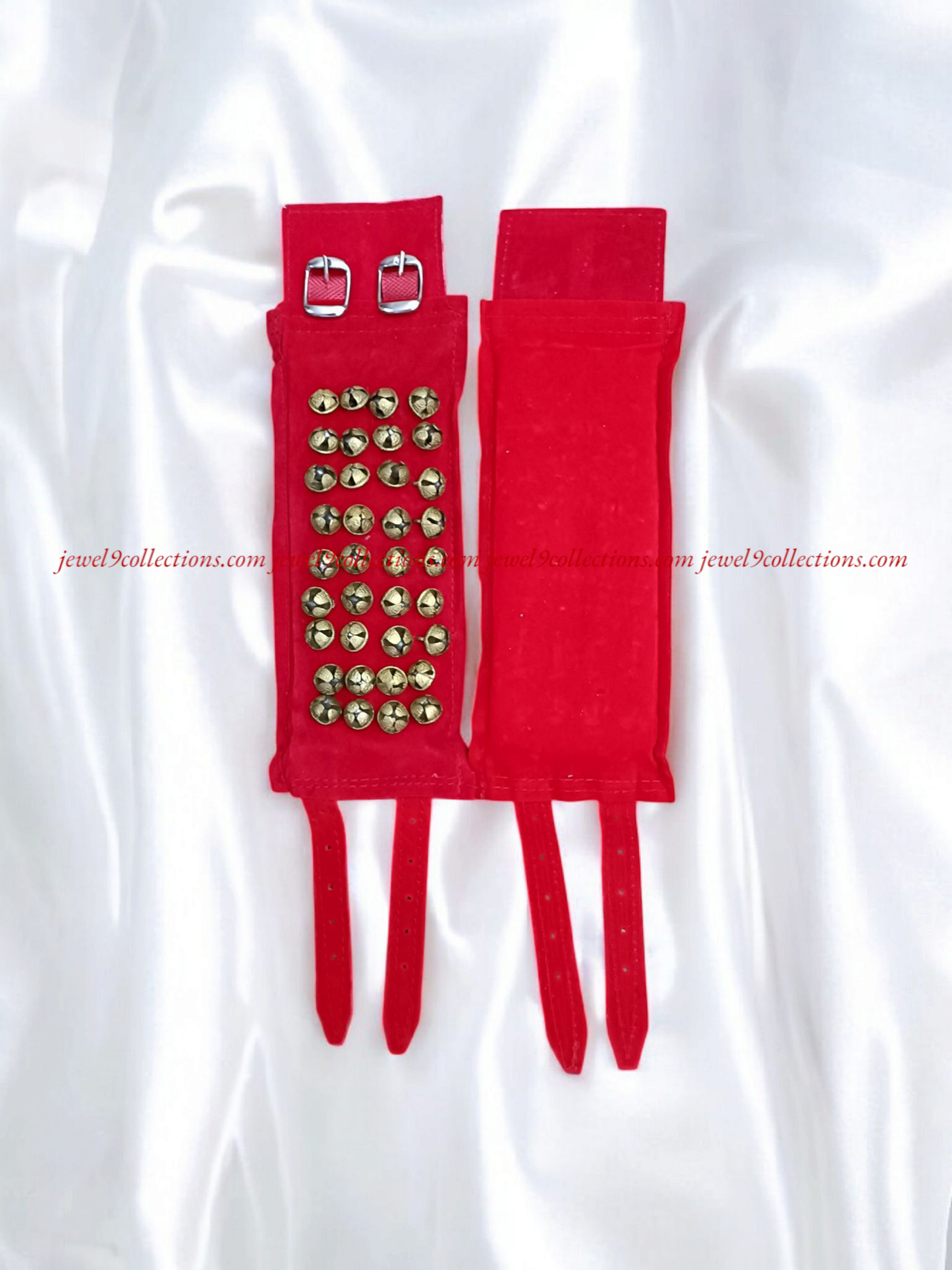 Bharatanatyam Ghungroo / Salangai - 4 lines Red Ankle Bells