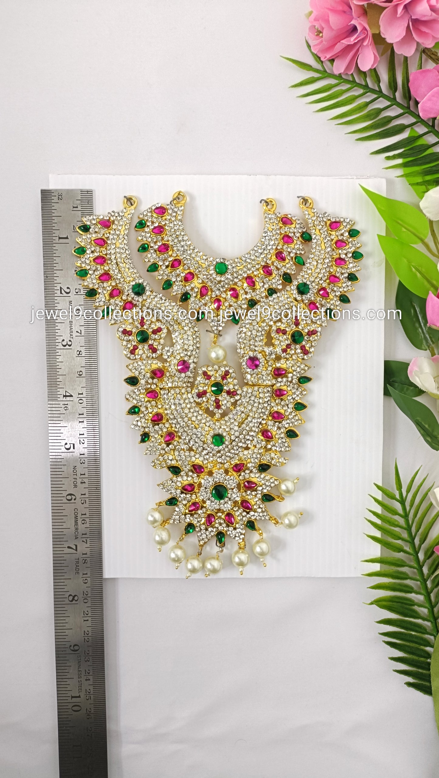 Goddess Lakshmi Divine Jewellery 7.5" inch Multi Colour Haraam