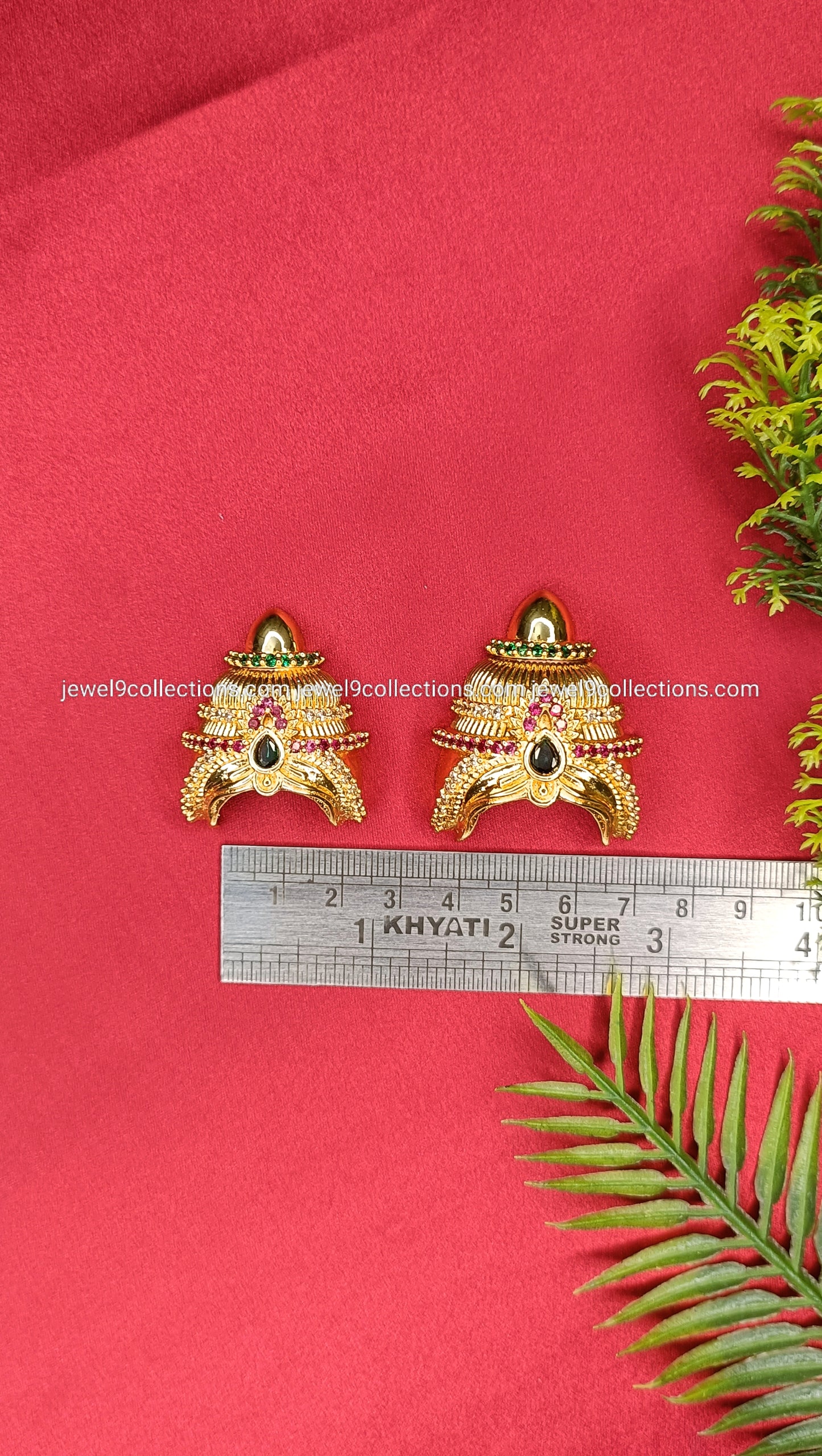 Ganesh ji CZ stones Crown for God and Goddess Height 4.5 cm - Wide 2.25 cm