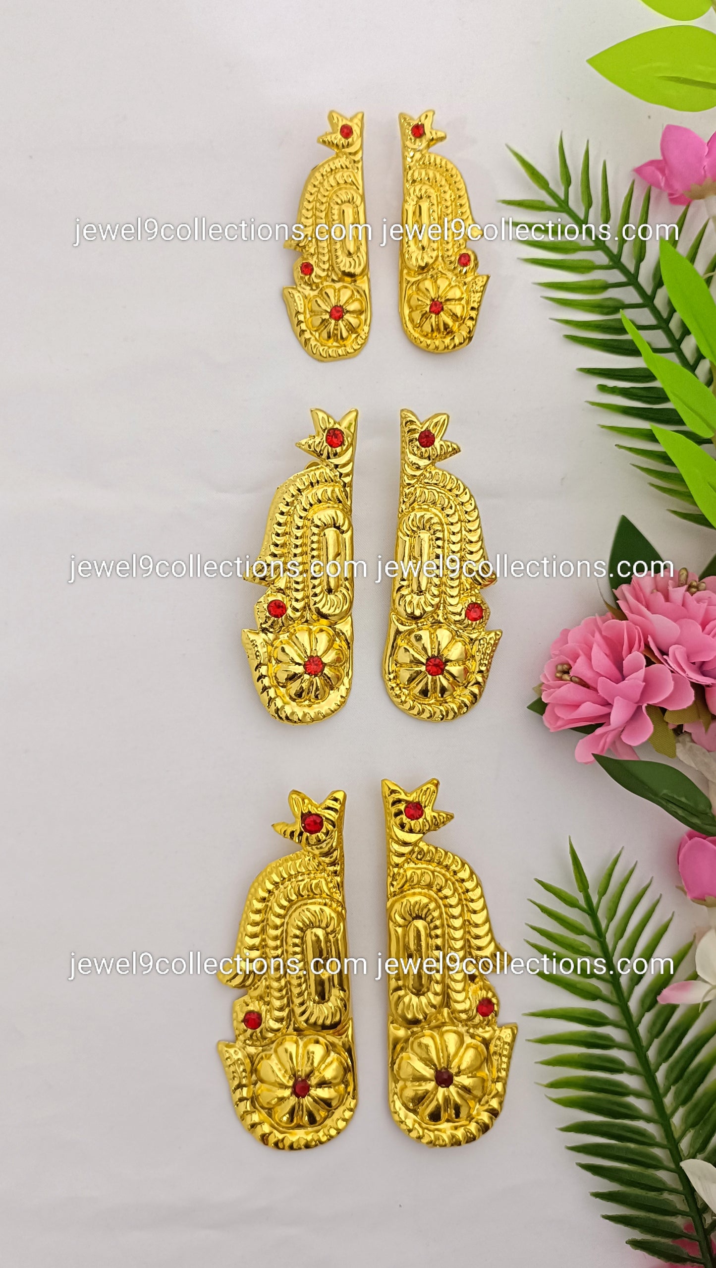 Divine God and Goddess Earrings - Karna Pathakam Gold Plated