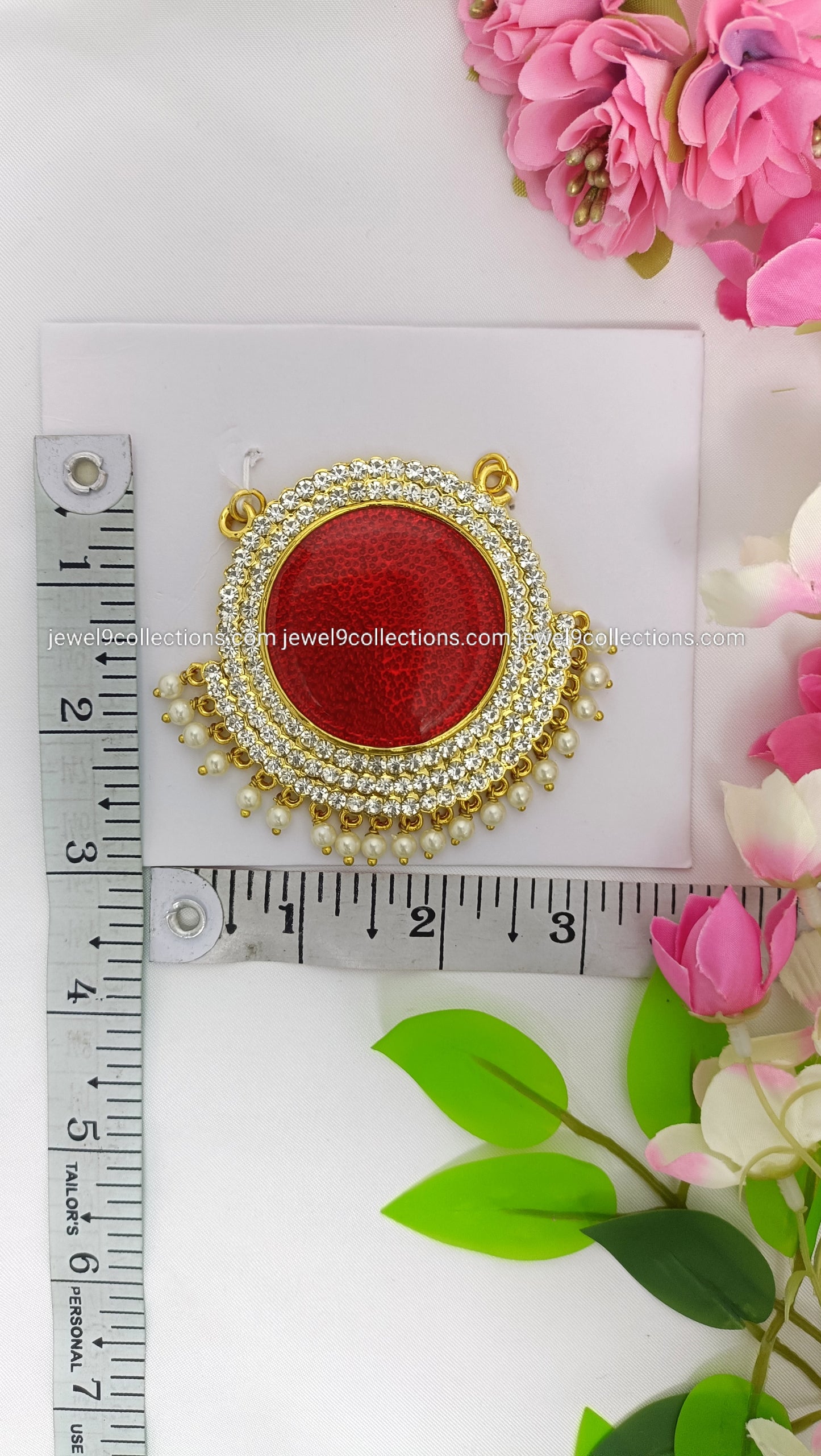 Temple Deity Jewellery pendent Red colour H-2.75 # W-3