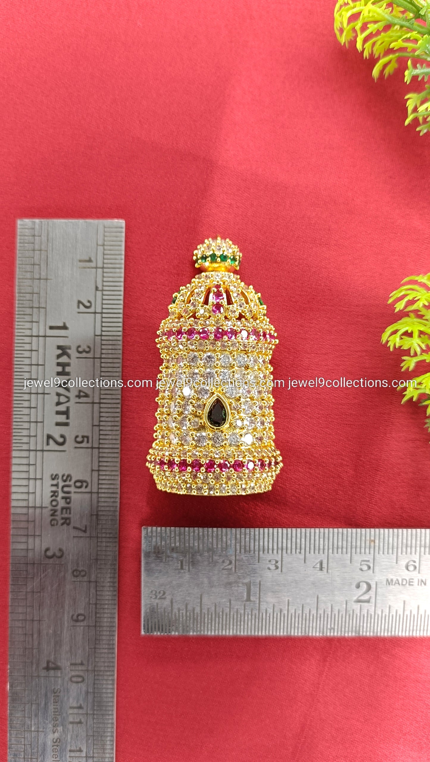 CZ stones Murgan Half Crown Height 6.cm Wide 2.5 cm