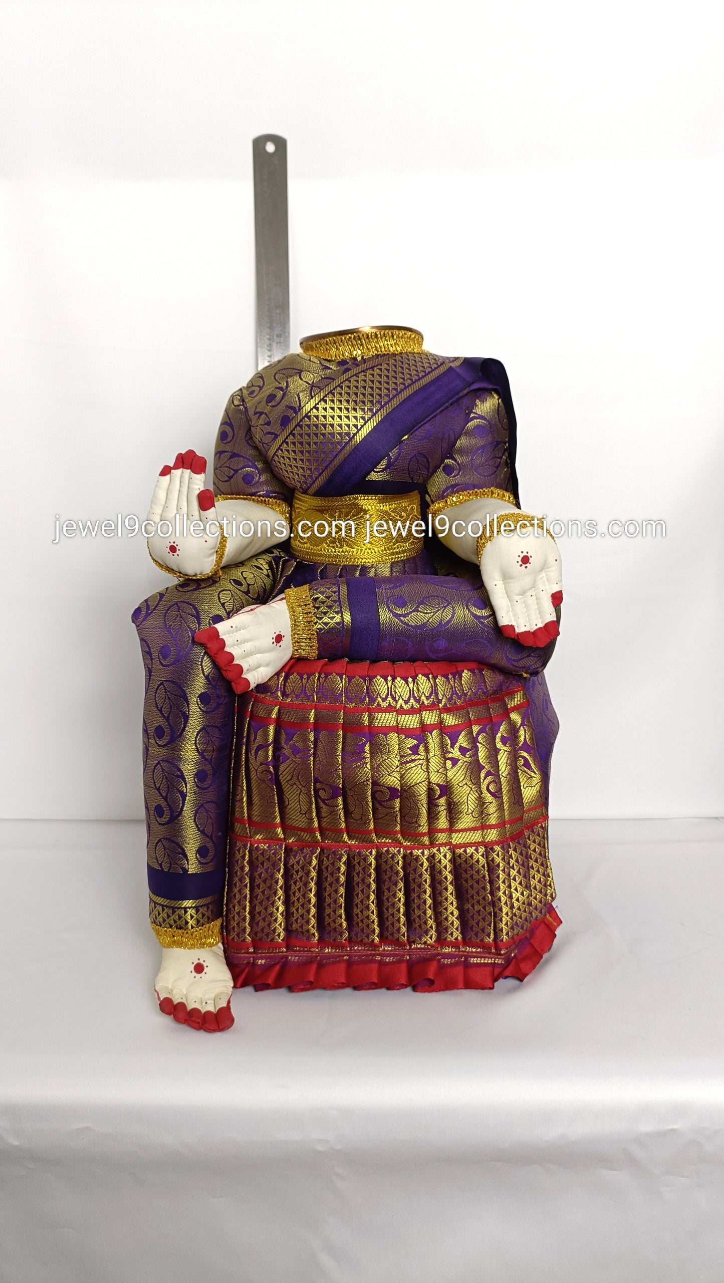 Goddessd plain Idol violet saree 18 inches