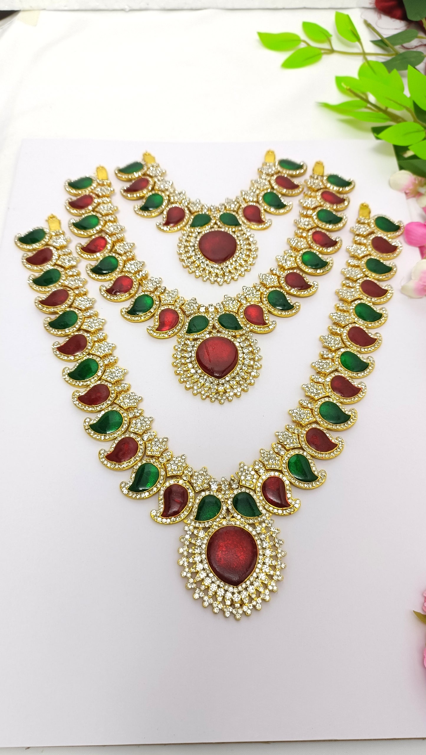 Varalakshmi Long Necklace 3 Step-Jewel9Collections
