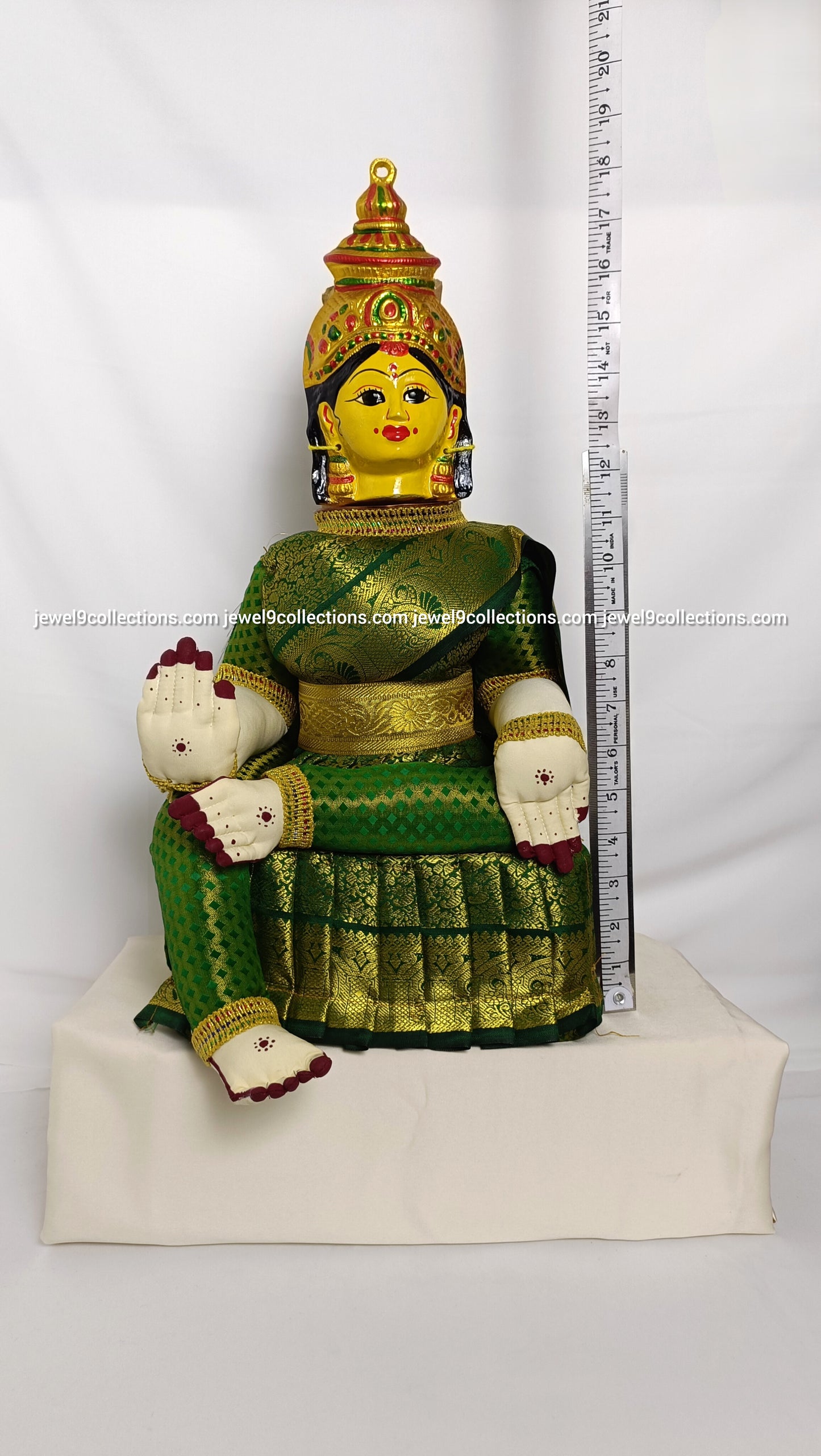 Goddess Lakshmi Amman 18"Green Colour Doll