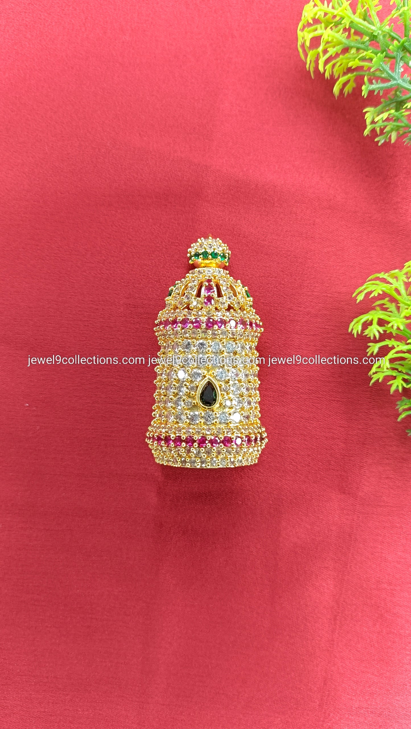 CZ stones Murgan Half Crown Height 6.cm Wide 2.5 cm