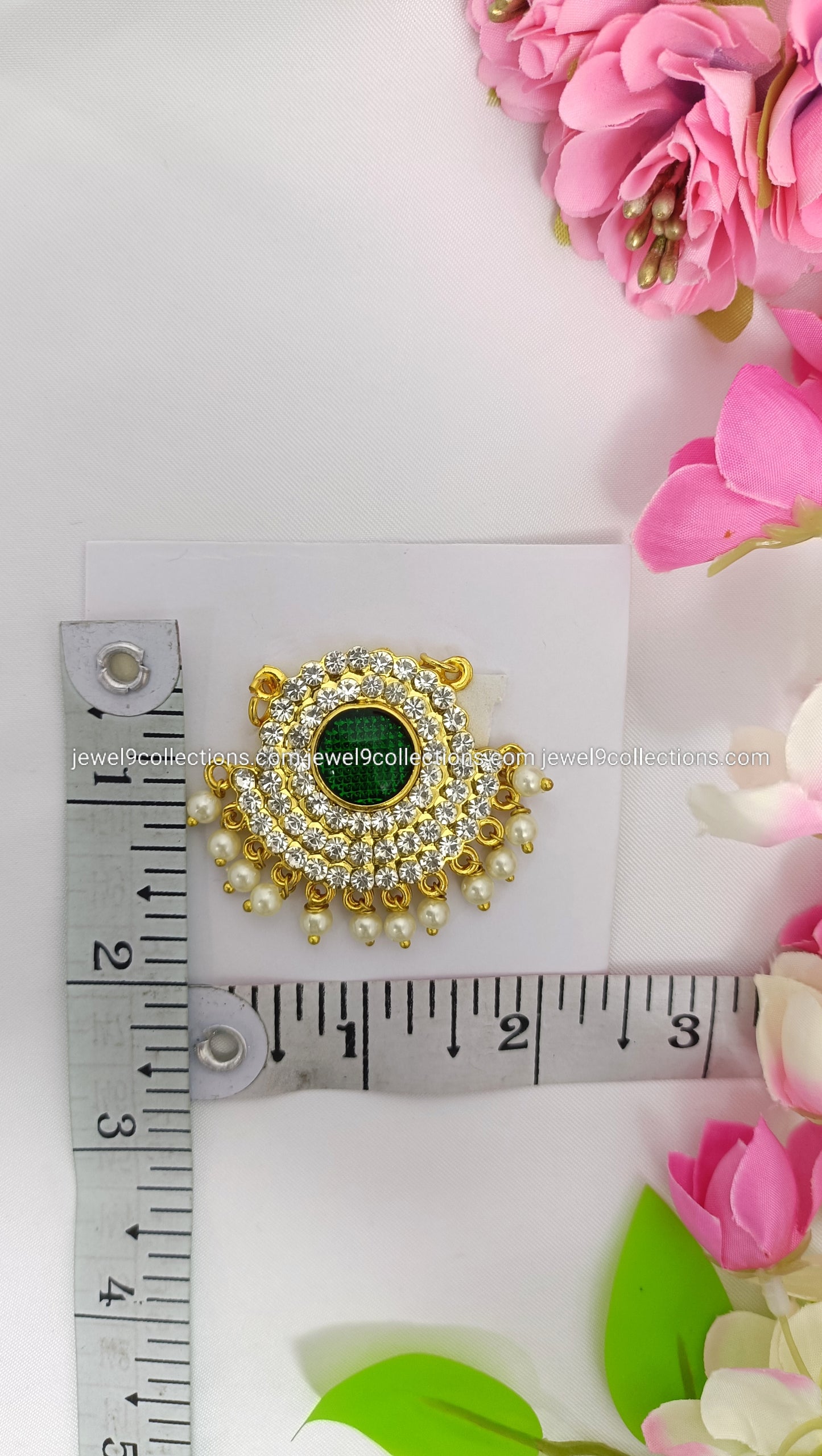 Temple Deity Jewellery pendent Green colour H-1.75 # W-2