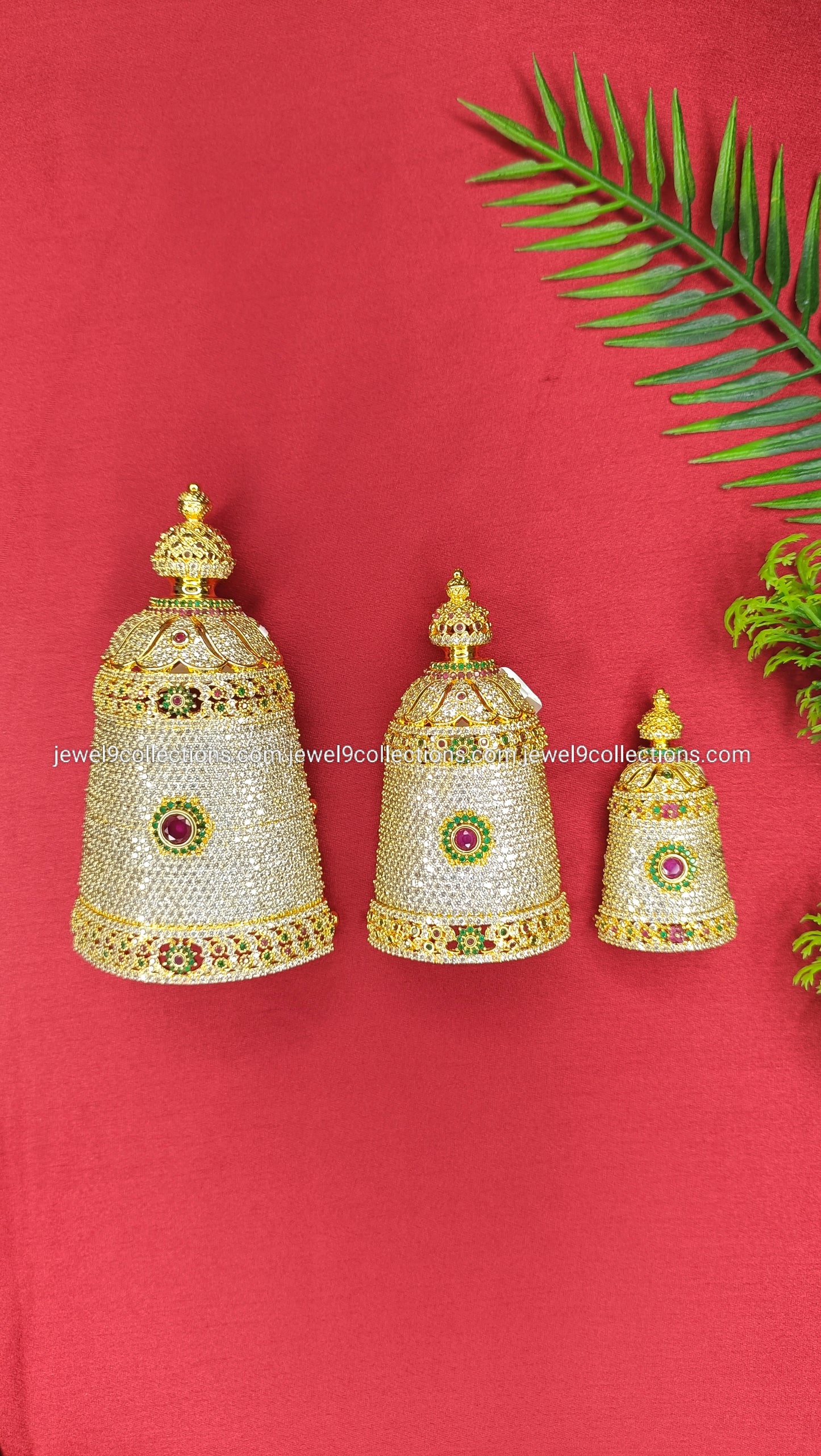 CZ Half Mukut for Venkateswara Swamy Height 9.5 cm - Wide 5.5 cm