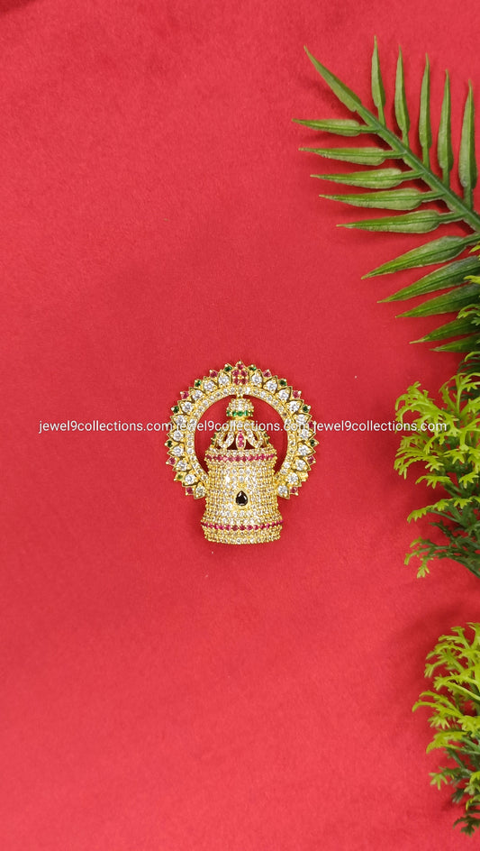 AD Stone Exquisite God Goddess Crown Height: 4.5 cm-Width: 1.5 cm