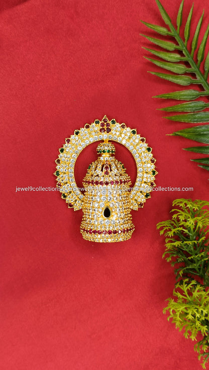 Balaji AD Stone Crown mukut Height 7.cm - Wide 2.25 cm