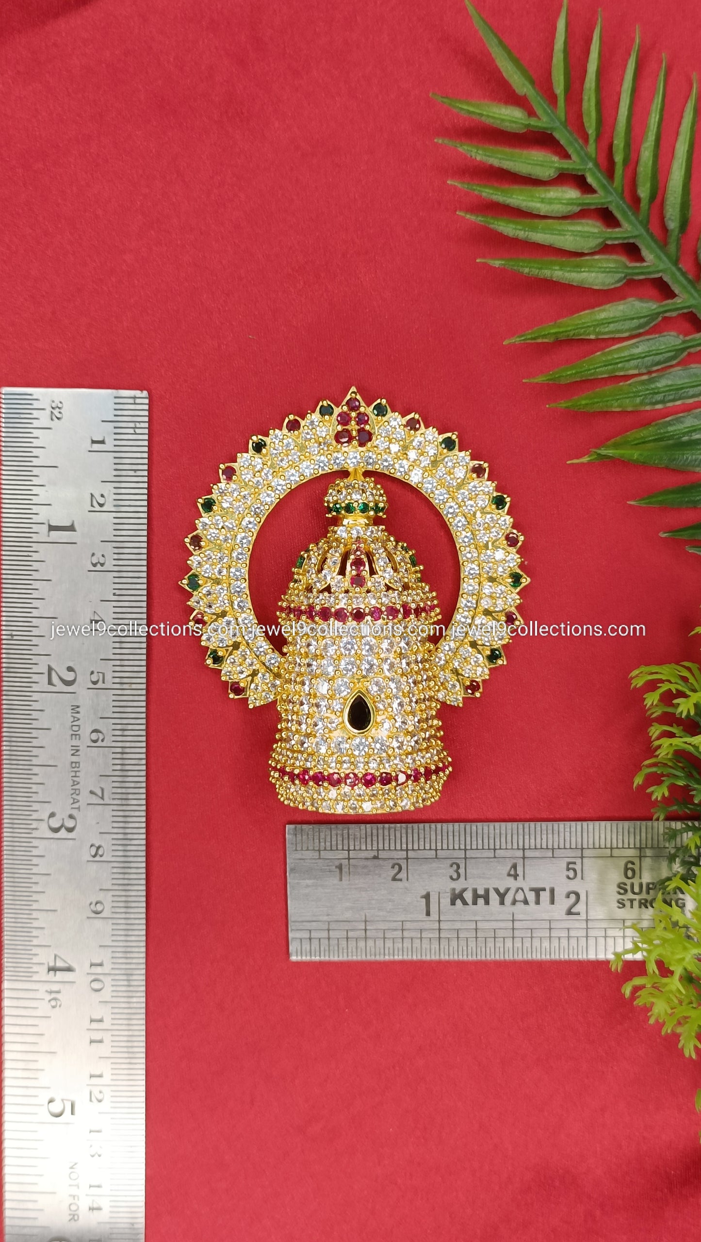 Balaji AD Stone Crown mukut Height 7.cm - Wide 2.25 cm