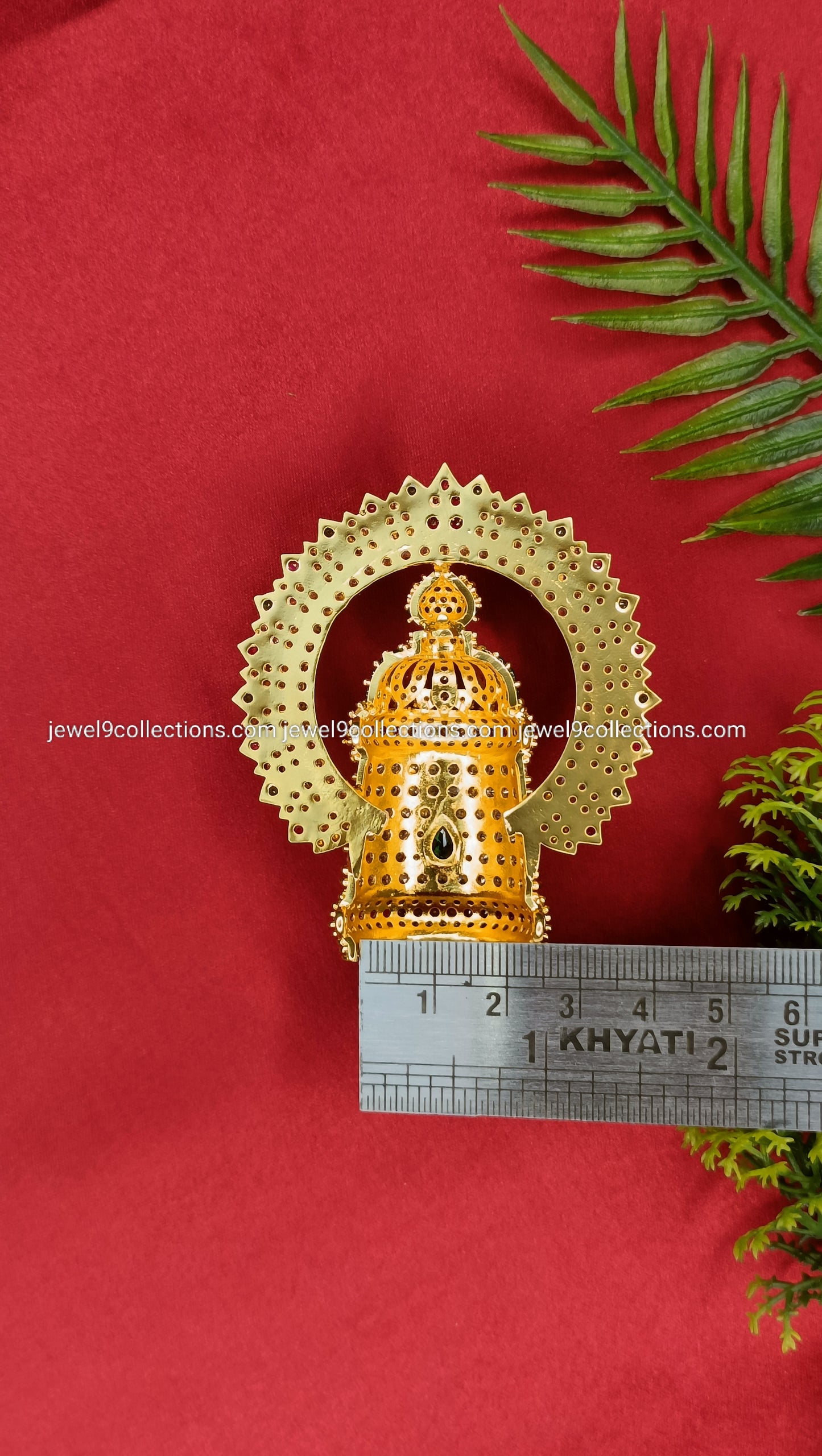 Balaji AD Stone Crown mukut Height 7.cm - Wide 2.25 cm