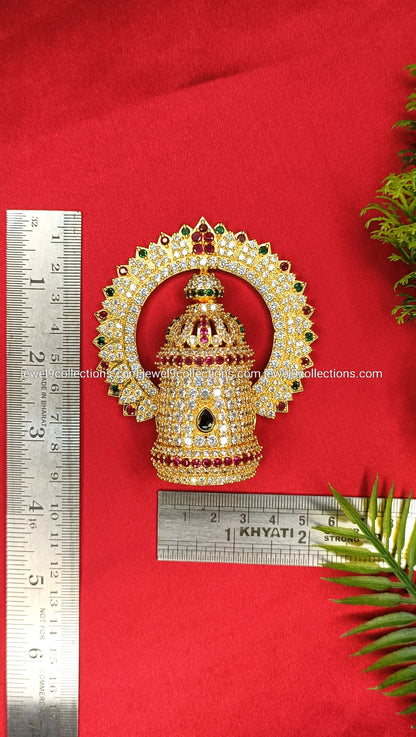 Venkateswara Swamy Kireetam  Crown AD Stones 4 Height 9.cm - Wide 3.cm