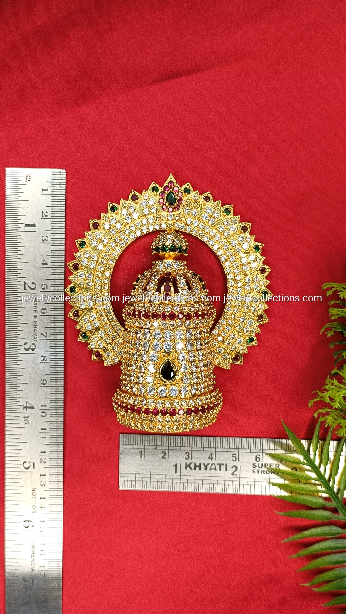 Perumal Vishnu Arch AD Stone Crown 5 Height 11.cm - Wide 3.cm