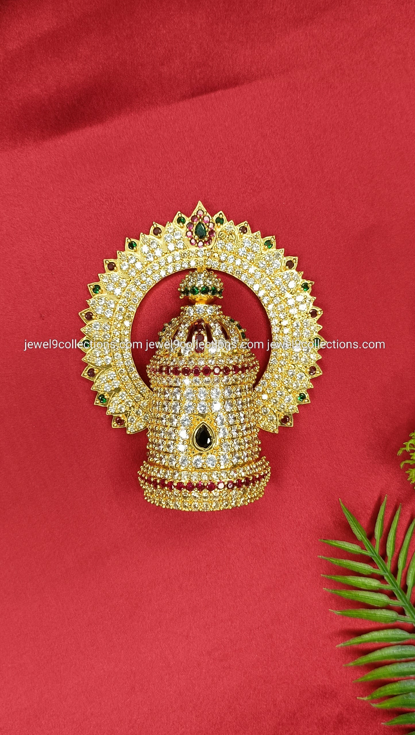 Perumal Vishnu Arch AD Stone Crown 5 Height 11.cm - Wide 3.cm