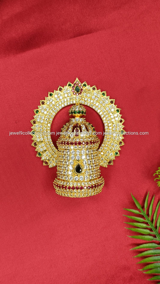 Perumal Vishnu Arch AD Stone Crown 5 Height 11.cm - Wide 3.cm