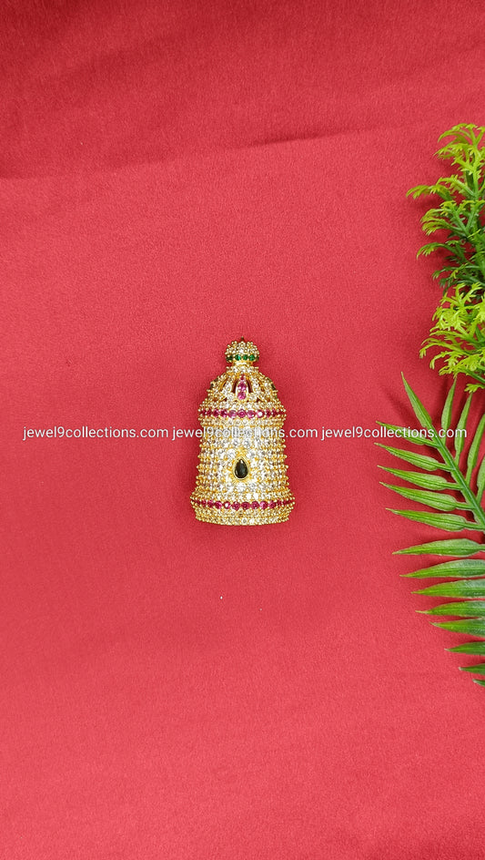 AD stone Ornamental Crown Mukut for Goddess Deity Height 6.cm - wide 2.25 cm