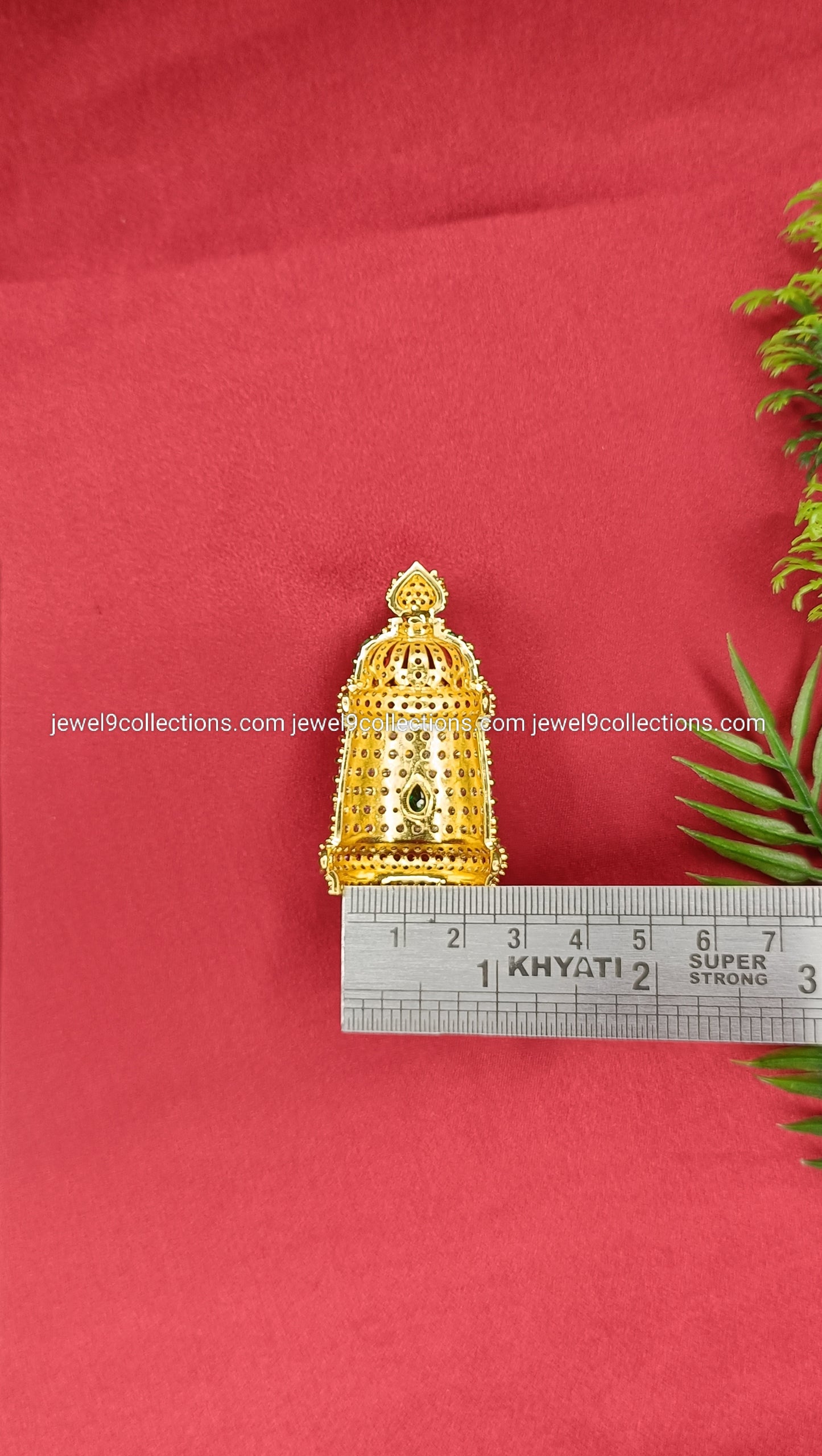 AD stone Ornamental Crown Mukut for Goddess Deity Height 6.cm - wide 2.25 cm