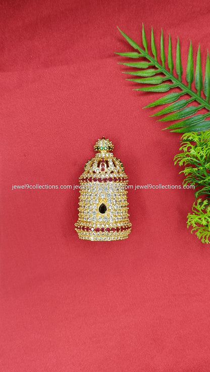 AD Stone Sacred Crown Mukut for Goddess Height 7.cm - wide 3.cm