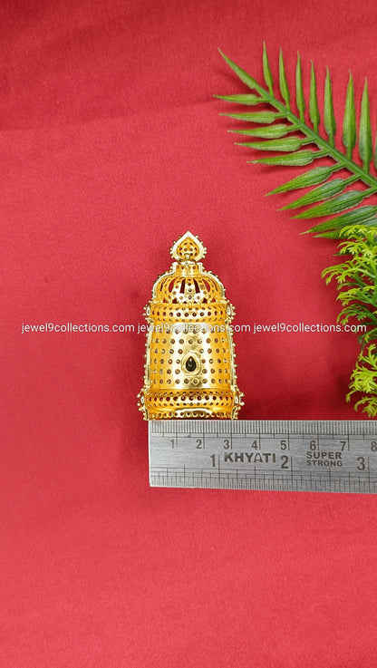 AD Stone Sacred Crown Mukut for Goddess Height 7.cm - wide 3.cm