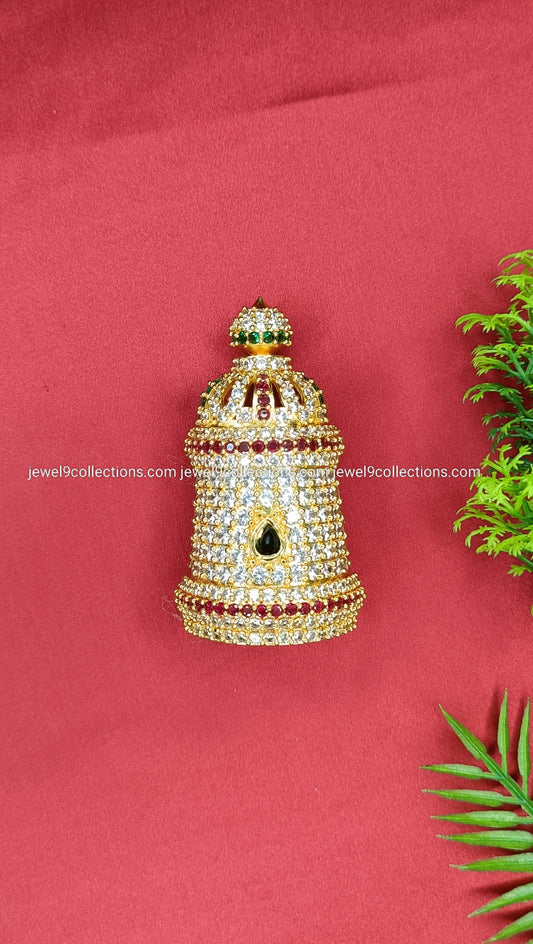 AD stone Divine Mukut for Goddess Height 7.5 cm - wide 3.cm