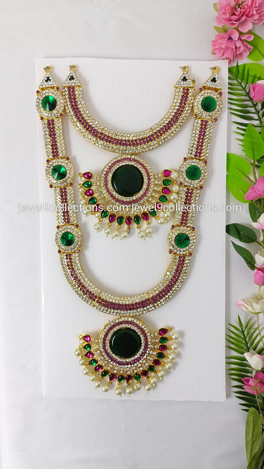 Divine double themed necklace for deity events 15"inches