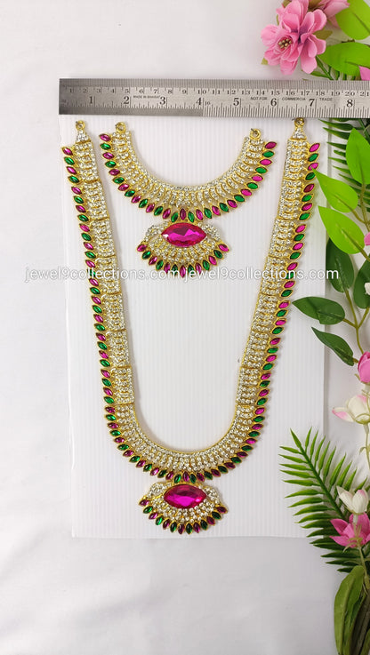 Pink gem Divine Long necklace for Deity