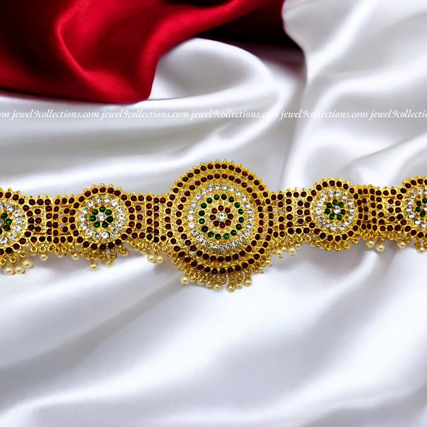 Bharatanatyam Kempu stone Hip  Belt   - Traditional Dance Jewelry - Jewel9collections
