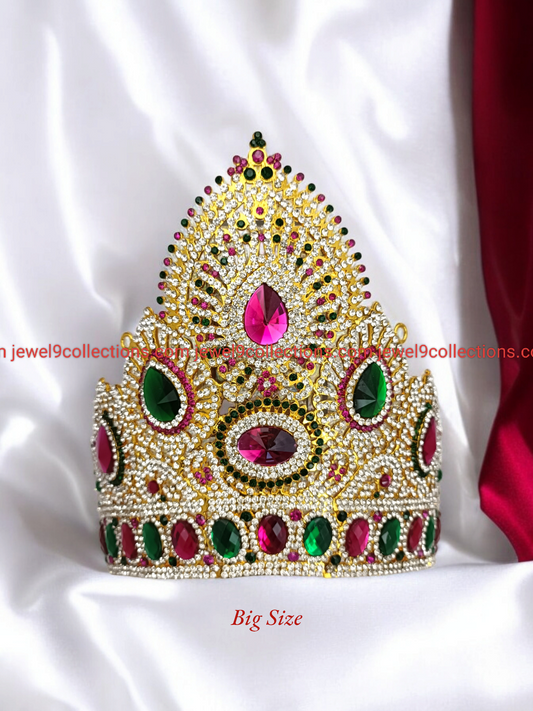 Sacred Jewelery Crown Mukut for Hindu Deity