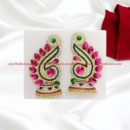 God  And Goddess Stone Earrings - Amman KarnaPathakam