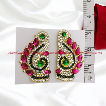 Amman stone Earrings - Karna Pathakam