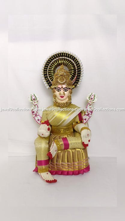 Elegant Varalakshmi Vratham Jewellery Decorated Idol