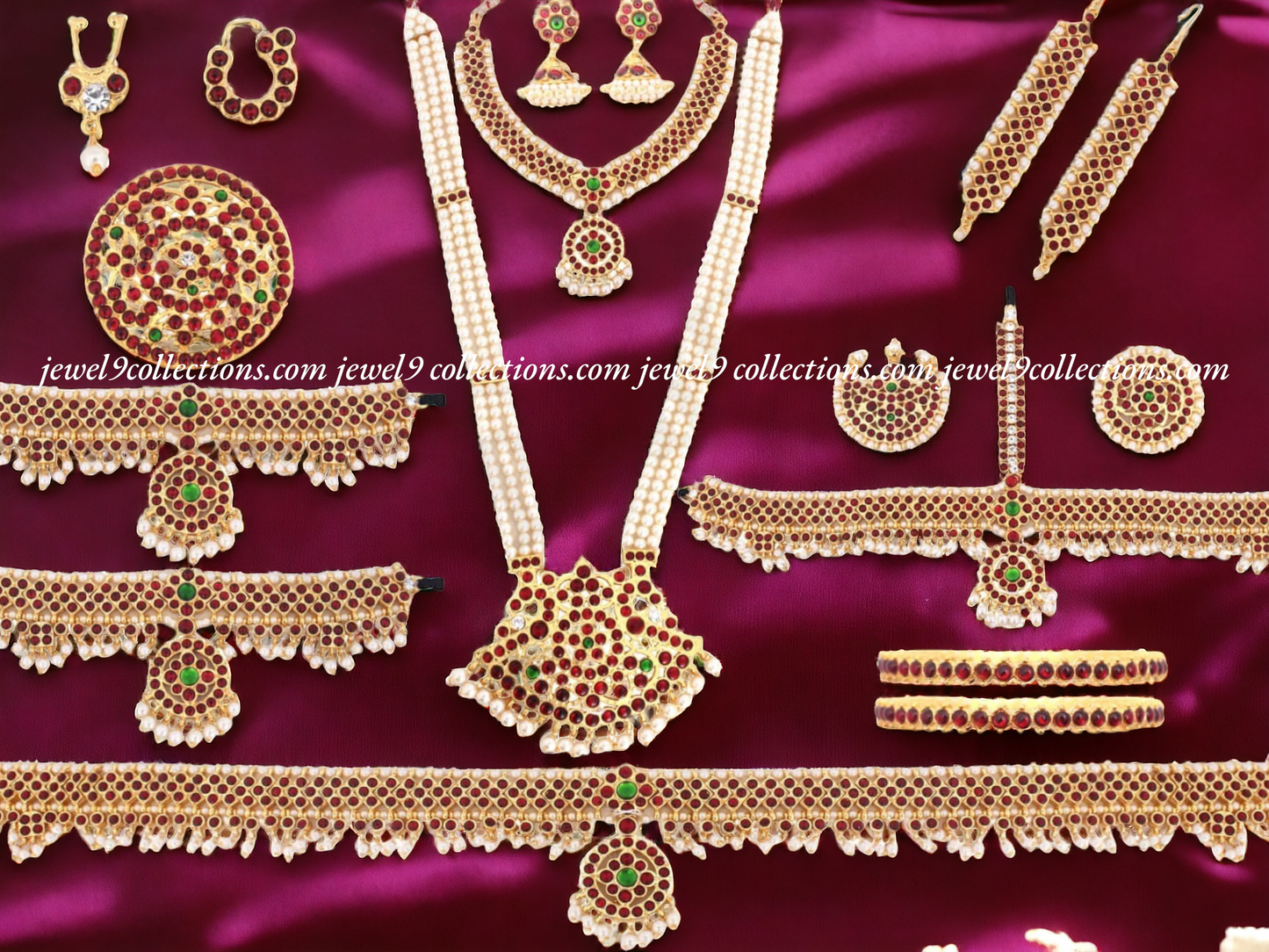 Traditional Bhartanatyam Dance Jewelery with Kemp Stones