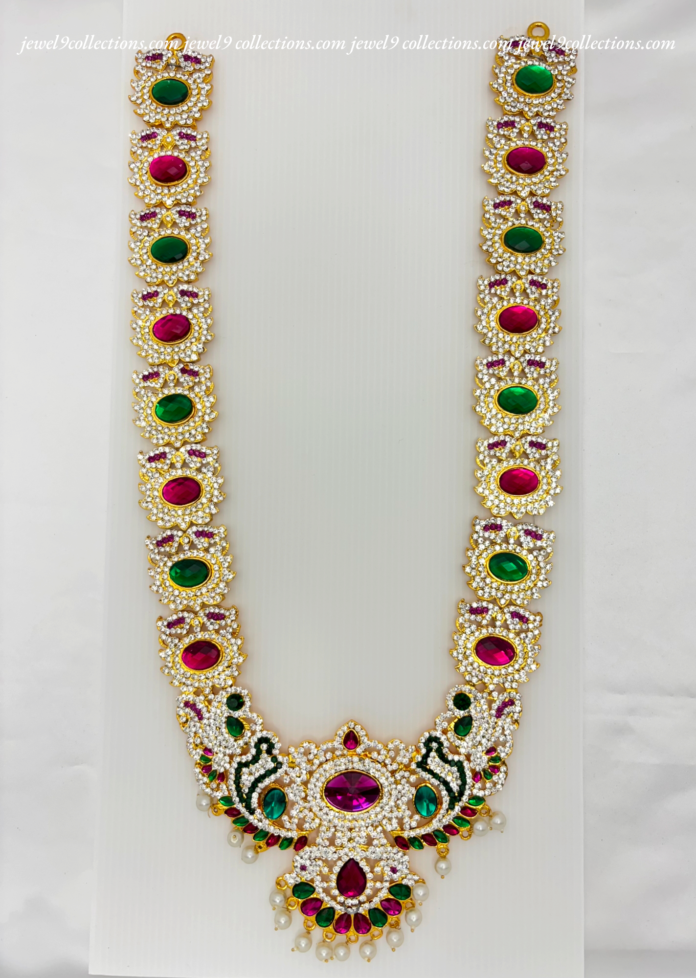 Divine Jewellery for Temple God  and Goddess Lakshmi   and Shree Rama Statues long Necklace Haram for- Jewel9collections