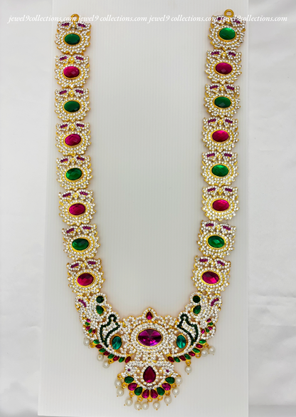 Divine Jewellery for Temple God  and Goddess Lakshmi   and Shree Rama Statues long Necklace Haram for- Jewel9collections